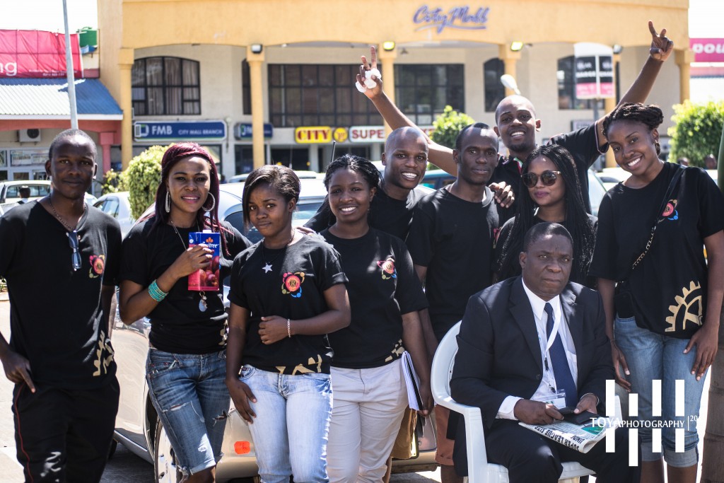 The club members at an earlier fundraiser at City Mall, Lilongwe